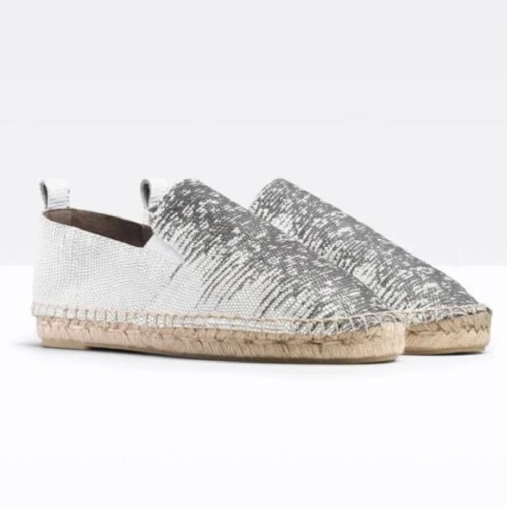 Nib Vince. Robin Reptile Embossed Espadrille Flat… - image 1
